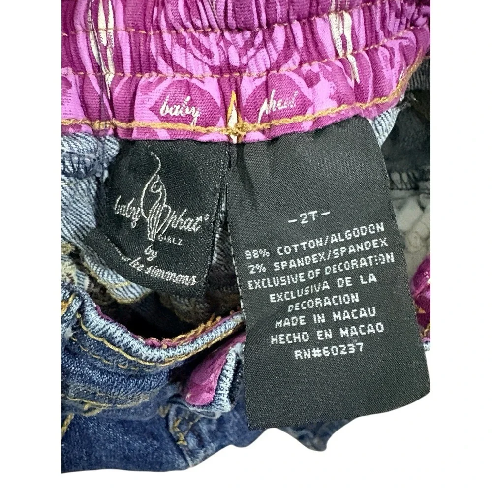 Baby Phat Girls Jeans Sz 2t Blue Stretch Waist VINTAGE